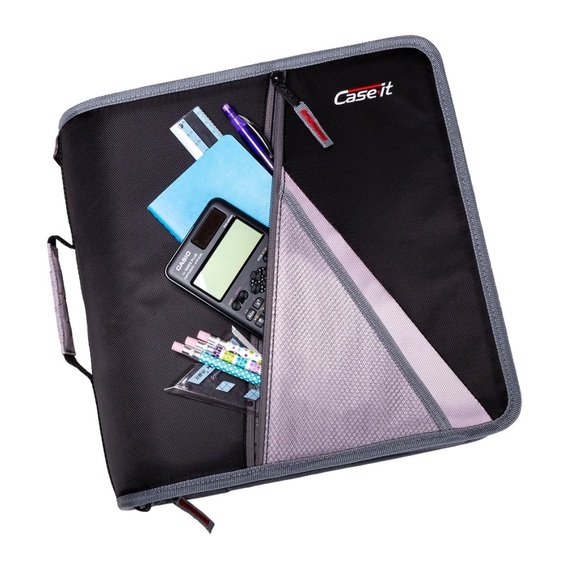 Case-it Mighty Zip Tab 3" O-Ring Binder with Expanding File Folder - Picture 5 of 5
